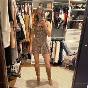 Printed, tie shoulder romper